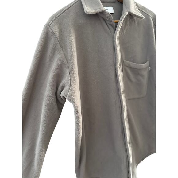 Aritzia TNA Polar Fleece Button up Shirt Jacket Taupe Size 2 (Large) - Picture 6 of 12